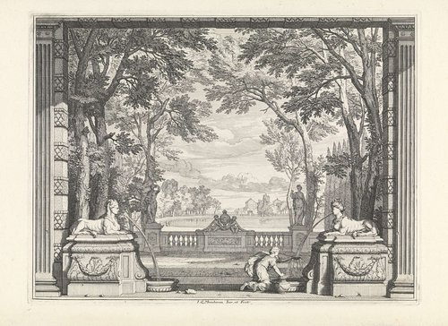 Parklandschap met twee sfinxen