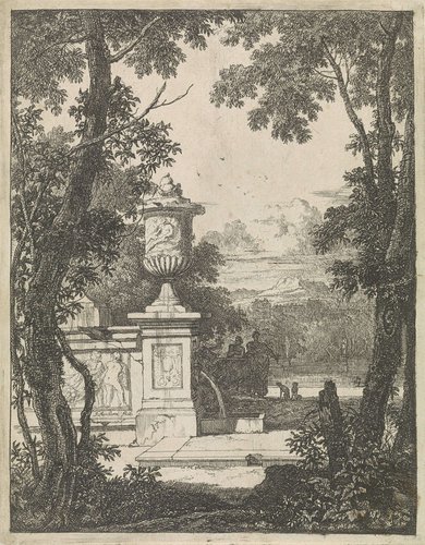 Fontein met tuinvaas