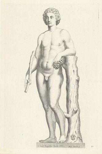 Standbeeld van een volgeling van Bacchus