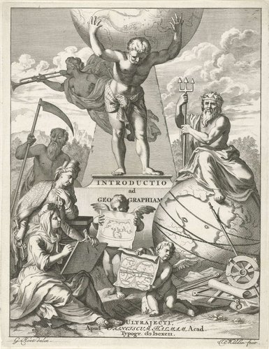 Titelpagina voor: J. Luyts, Introductio ad geographiam novam et veterem, 1692 by Joseph Mulder