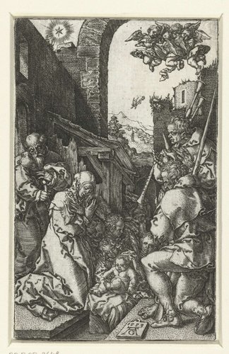 Aanbidding door de herders by Heinrich Aldegrever