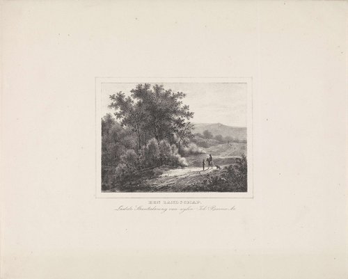 Heuvelachtig landschap met figuren
