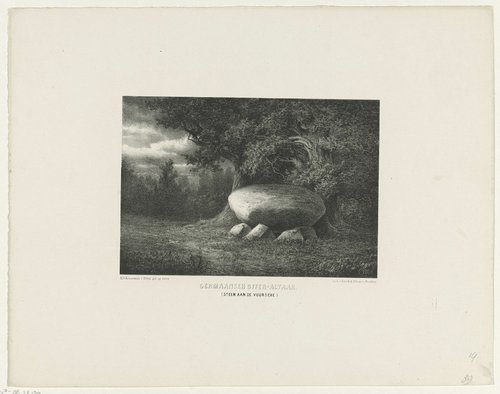 Germaansch offer-altaar. (Steen aan de Vuursche)