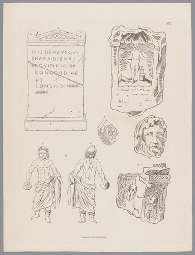 Verschillende Romeinse beelden en bouwfragmenten, pl. XIX