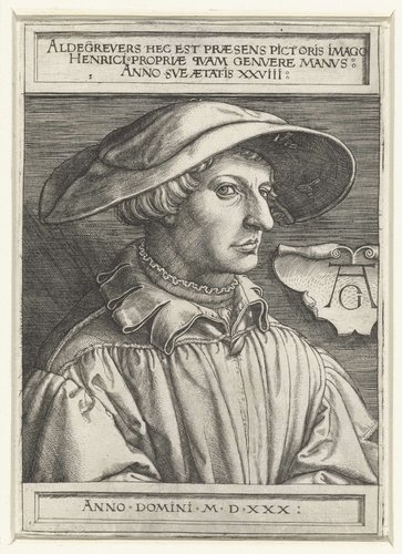 Zelfportret van Heinrich Aldegrever by Heinrich Aldegrever