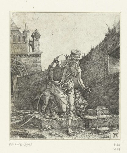 Heilige Hieronymus op de binnenplaats van een kerk by Albrecht Altdorfer