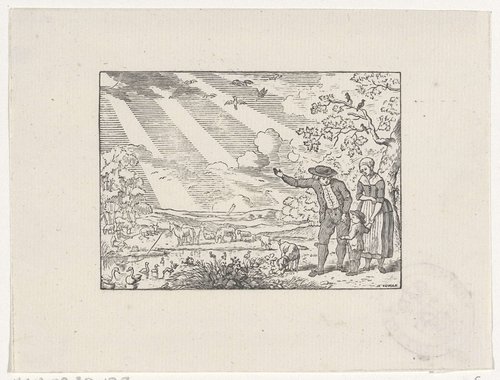 Man en een vrouw leren een jongen over verschillende diersoorten by Hendrik Numan