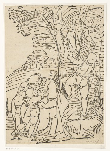 Maria met het Christuskind en spelende kinderen