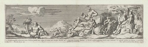 Allegorie op de route tussen Rome en Florence by Pietro Sante Bartoli