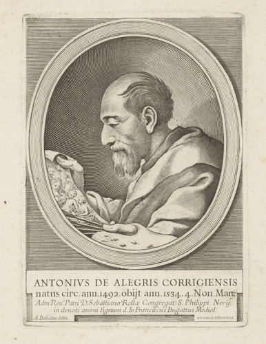 Portret van de schilder Correggio by Giovanni Francesco Bugatti