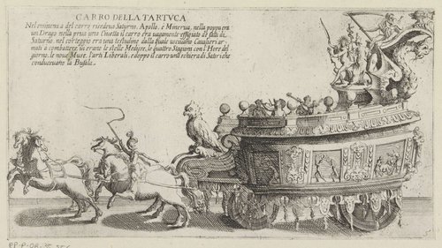 Triomfwagens voor een festival in Siena in 1632