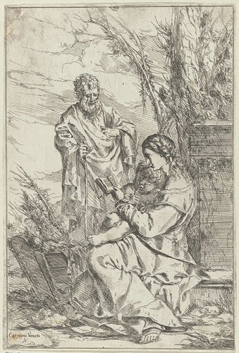 Heilige Familie met Maria lezend