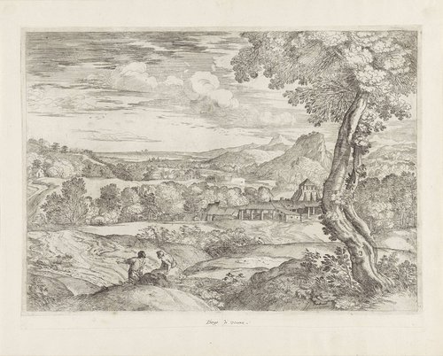 Landschap met steenfabriek by Giovanni Francesco Grimaldi