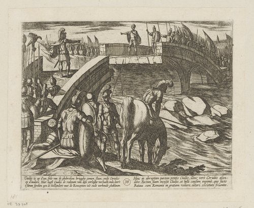 Batavorum cum Romanis Bellum, à Corn. Tacito / De Batavische Oft Oude Hollandtsche Oorloghe teghen de Romeynen by Antonio Tempesta