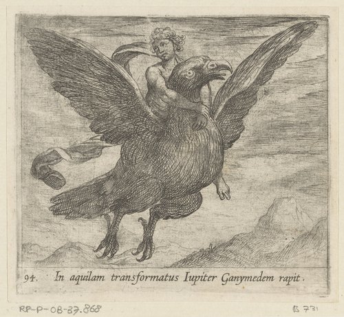 Jupiter en Ganymedes by Antonio Tempesta