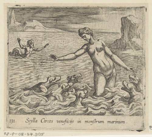 Scylla verandert door de betovering van Circe by Antonio Tempesta