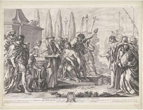 Polyxena bij het graf van Achilles geofferd