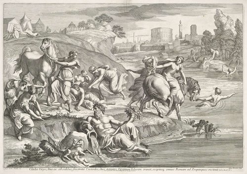 Cloelia steekt de Tiber over