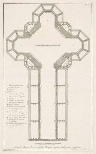 Seconda Pianta del mededimo Tempio al piano della prima chingiera