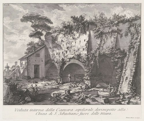 Veduta interna della Camera sepolcrale dirimpetto alla Chiesa di S. Sebastiano fuori delle Mura by Giovanni Battista Piranesi