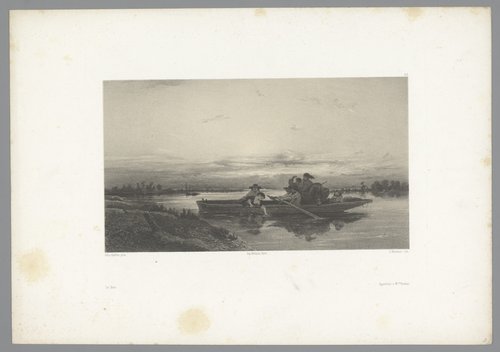 Verschillende mensen op een veerpont