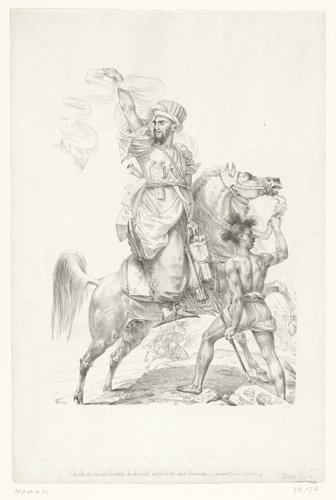 Aanvoerder van de Mammelukken roept te paard om hulp