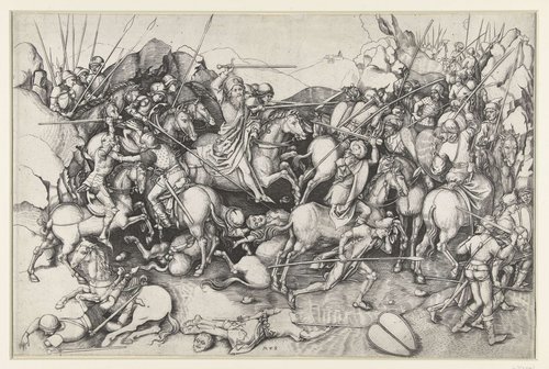 Heilige Jakobus de Meerdere (Jacobus Major) in de slag bij Clavijo