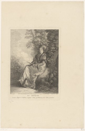 Portret van een dromerige vrouw met waaier