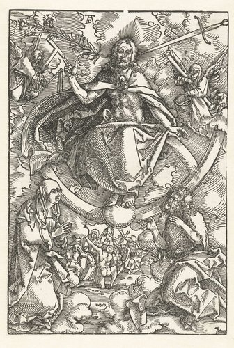 Laatste Oordeel met Christus als rechter op regenboog by Hans Baldung Grien