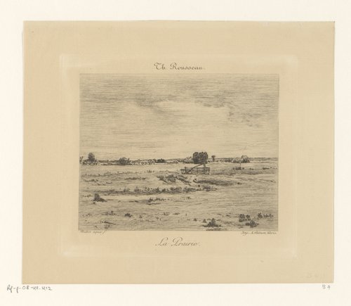 Landschap met een hek in het midden