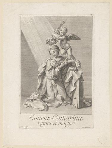 Catherina van Alexandrië gekroond door een engel