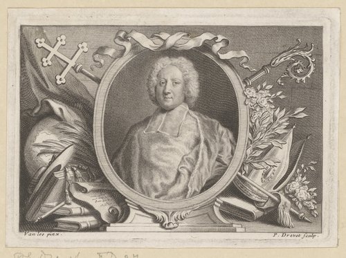 Portret van kardinaal François de Mailly in ovalen lijst