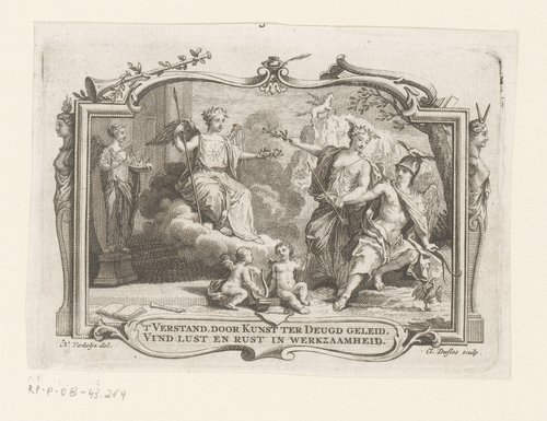 Allegorische voorstelling met Pegasus