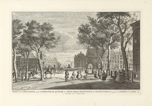 Gezicht vanaf de Kneuterdijk te Den Haag