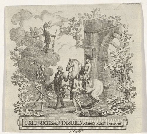 Frederik II de Grote, koning van Pruisen opgehaald door de dood