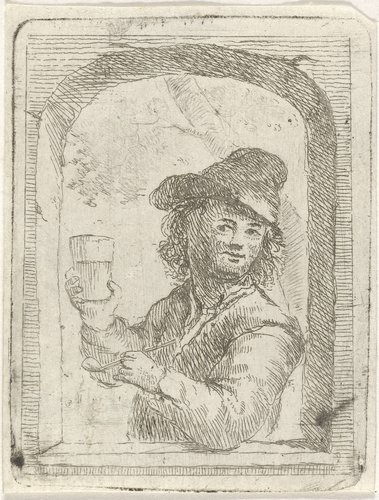 Pijprokende man met een glas