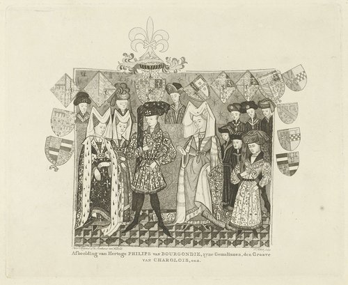 Filips de Goede, hertog van Bourgondië, met gezelschap