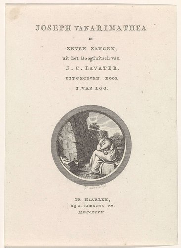 Titelpagina van een bundel met zeven liederen over Joseph van Arimathea