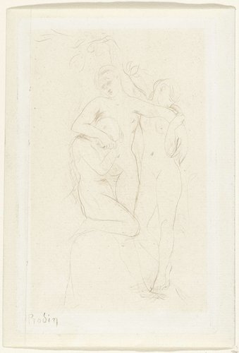 Drie vrouwen met armen in omstrengeling