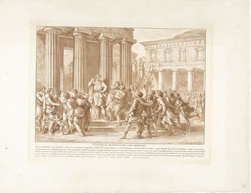 Licurgus verwond door Alcander tijdens oproer