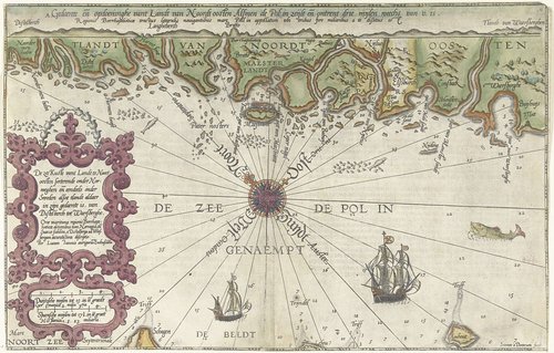 Kaart een deel van de kust van Noorwegen en Zweden