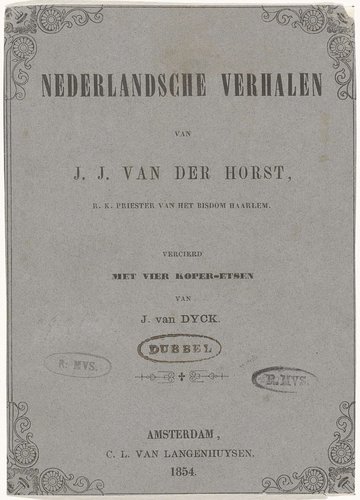 Titelpagina voor:  J.J. van der Horst, Nederlandsche verhalen, 1854