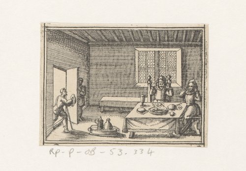 Man komt vertrek binnen waar man en vrouw met dichtgestopte oren aan tafel zitten