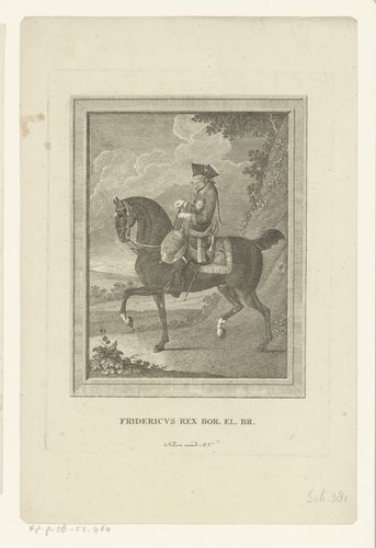 Ruiterportret van Frederik de Grote by Johann Esaias Nilson