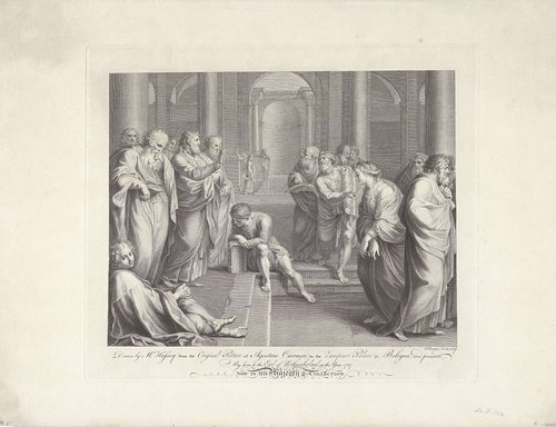 Christus en de overspelige vrouw by Francesco Bartolozzi