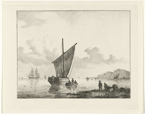 Zeilschip aan de kust
