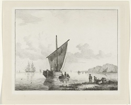 Zeilschip aan de kust