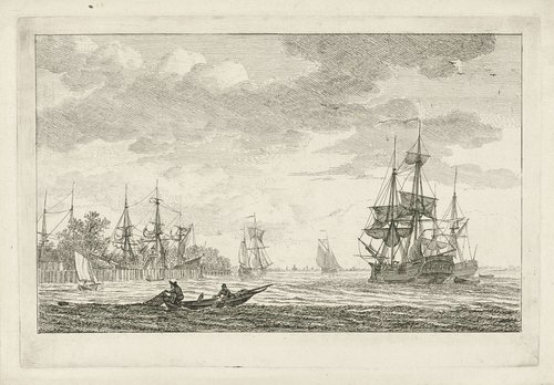 Gezicht op het westelijke havenhoofd van Schiedam