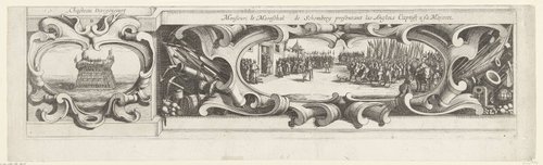 Chasteau Dargencourt / Monsieur le Mareschal de Schomberg presentant les Anglois Captifs a sa Mayeste