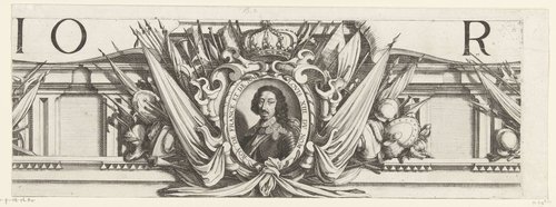 Beleg van La Rochelle, september 1627-oktober 1628 (randwerk, deel middenboven)